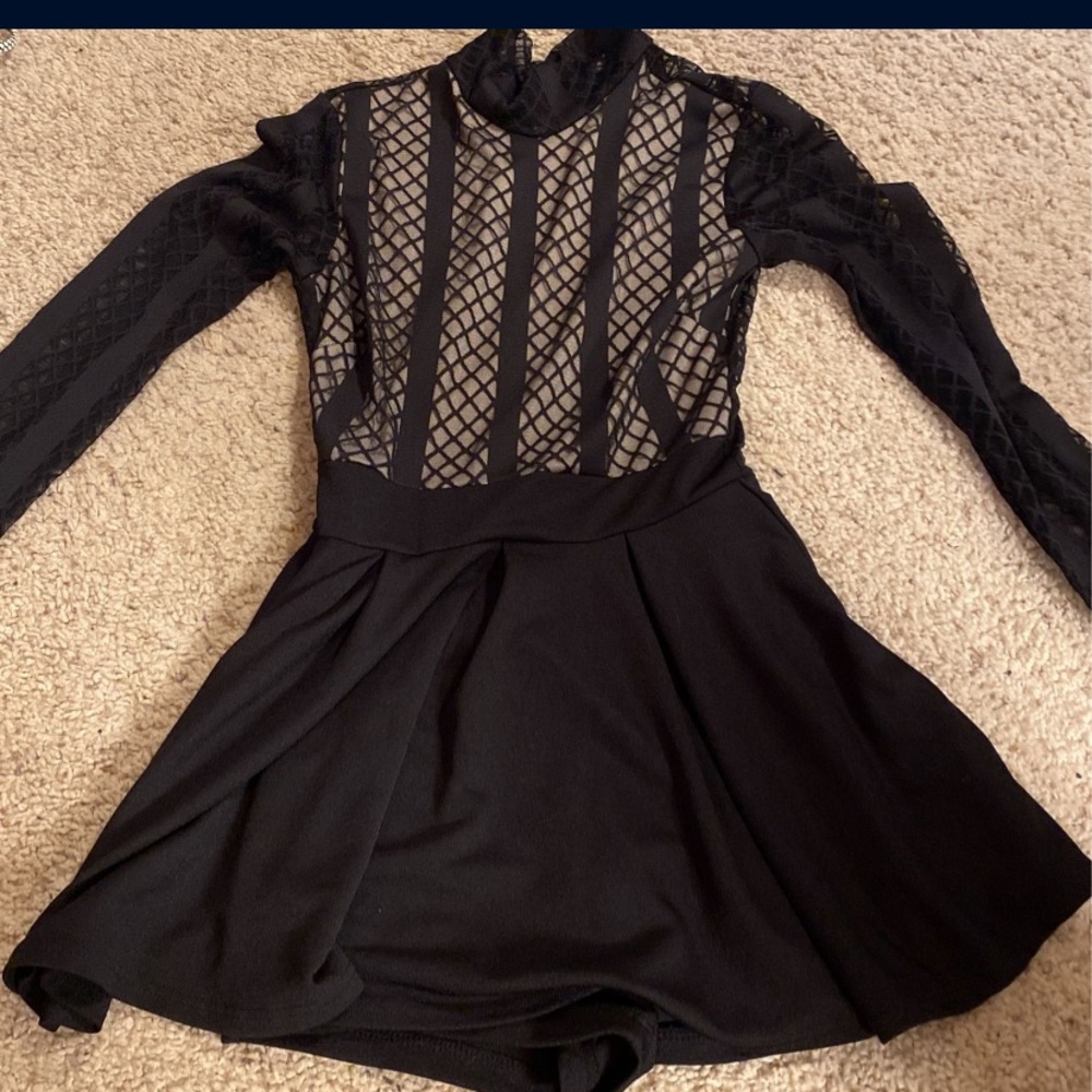 Black long sleeve romper